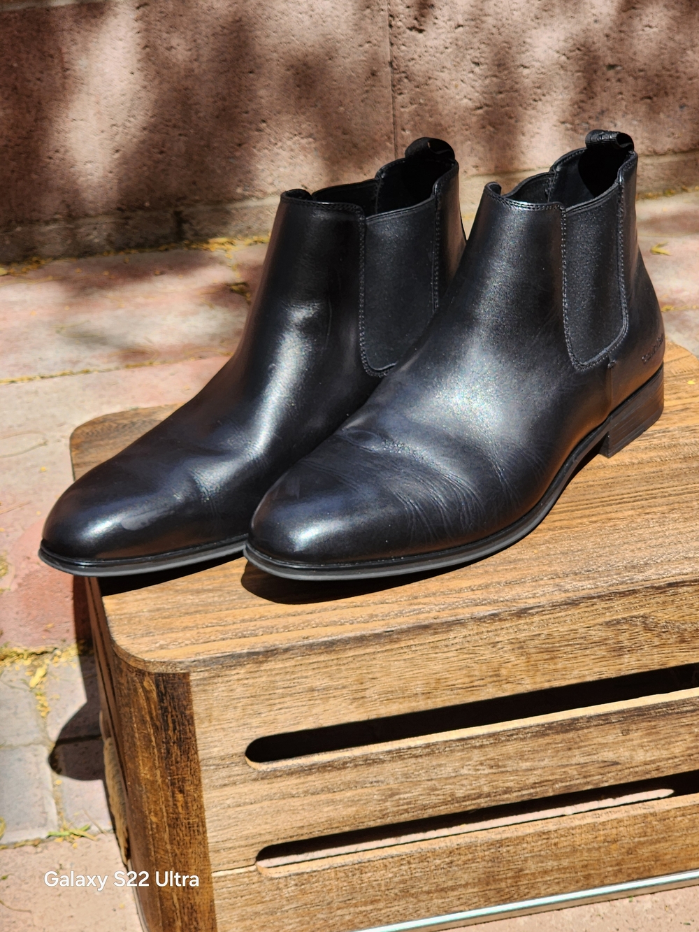 Calvin Klein Men's Donto Black Leather Chelsea Boot Size 11 - Picture 7 of 11